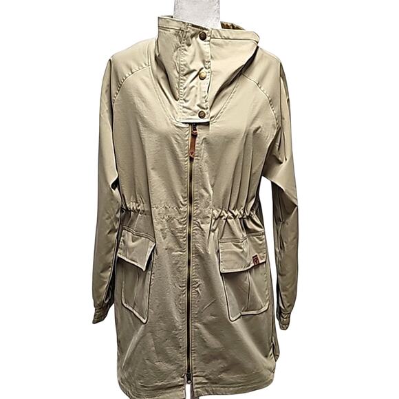 LIV Outdoor Women Taupe Cinch Waist 2 Pocket Wind&Water Resistant Jacket Size L - Picture 3 of 11